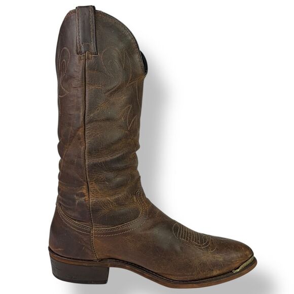 Durango Western Cowboy Boots Crumpled Distressed Soft Brown Leather Men’s 11 D - Picture 5 of 11